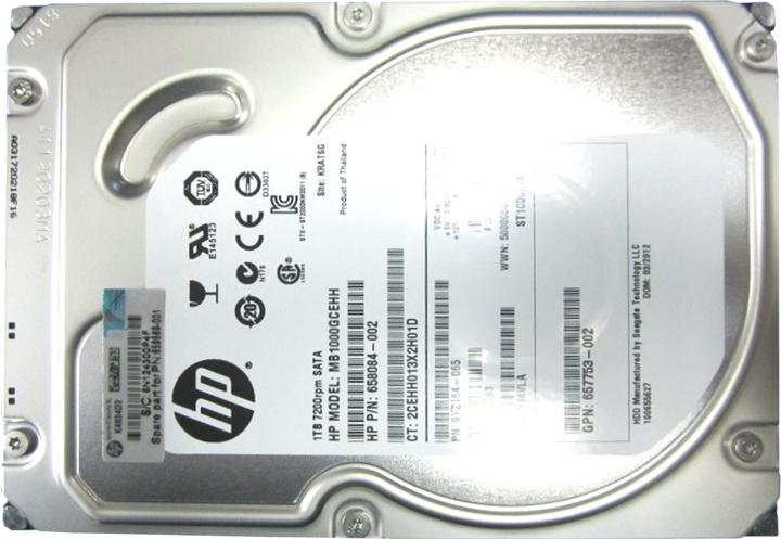 Hpe 1Tb Sata Hdd, 1 Tb, 7200 Rpm, 3.5", Sata