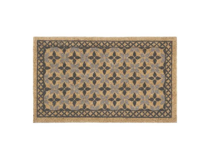Fußmatte aus Kokosfasern mit Druckmotiv, schwarz und grau, 45x75