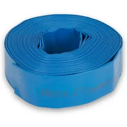 EBERTH 2" Flachschlauch, 20m lang, 52mm Durchmesser, flexibel, widerstandsfähig, PVC, blau, ideal für Pumpen und Bewässerung