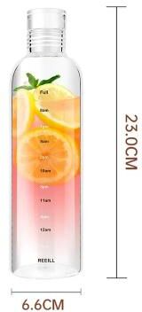 Inspired Living Premium Hydration Time Tracker Water Bottle Leakproof Sports Bottle For Gym, School, Daily Use 500ml