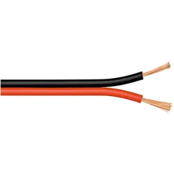 Goobay Lautsprecherkabel Rotschwarz CU (50 m, 0.75 mm2), Lautsprecherkabel, Rot, Schwarz