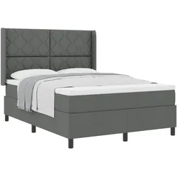 vidaXL, Boxspringbett, Boxspringbett Mit Matratze Stoff Dunkelgrau (140 x 190 cm)