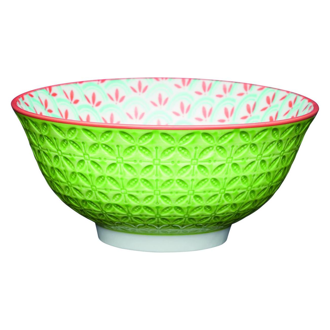 Kitchen Craft KitchenCraft Glazed Stoneware Bowl, Geometric Lime, 15.5x7.5cm, Labelled (15.50 cm, 1.81 l) (KCBOWL31) Mindestbestellmenge: 4 Stück