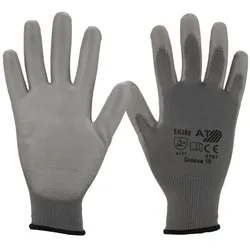 ASATEX Feinstrickhandschuhe 3701 mit PU-Beschichtung grau, Gr.10, 1Paar