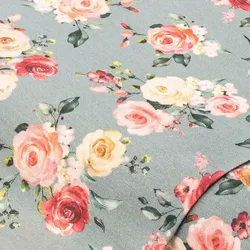 Dekostoff Rosen "Lorena", grau-color