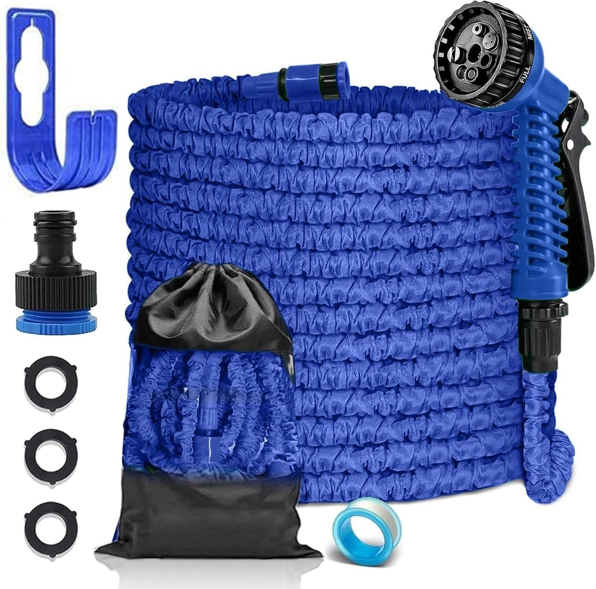 Uittrekbare Tuinslang Blauw - Flexibele en Compacte Besproeiingsslang - 30 Meter