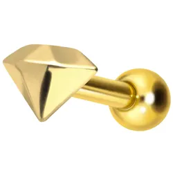 Titan Ohrpiercing mit Innengewinde DIAMANT