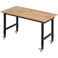 VEVOR Werkbank, 680 kg, Werkstatttisch mit Rolle, 122x60 cm große Arbeitsplatte aus Eichenholz, Arbeitstisch mit Höhenverstellung von 725-1075 mm, Werktisch für Garage, Werkstatt, Zuhause & Büro