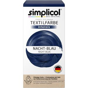 simplicol Textilfarbe intensiv, Nacht-Blau, für Waschmaschine mit Farbfixierer & Salz All-in-1