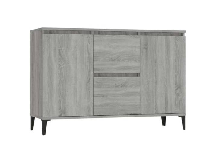 HGFDVCMR Sideboard Grau Sonoma 102x35x70 cm Kommode mit Türen Vielseitiger Beistellschrank für Schlafzimmer und Wohnzimmer mit 2 Schubladen, 2 Türen und stabiler Oberplatte.