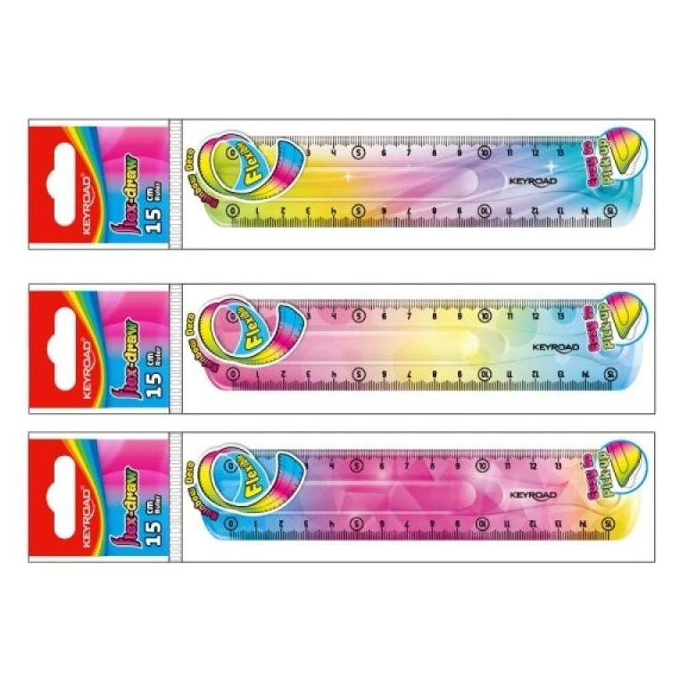 Keyroad Lineal, 15 cm, flexibel, regenbogen, anhänger, farbmischung (15 cm) (41958985)