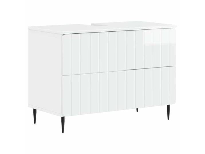 Blanc - Ensembles de meuble - Meuble sous Lavabo de Salle de Bain ZWOLLE Blanc brillant 7482