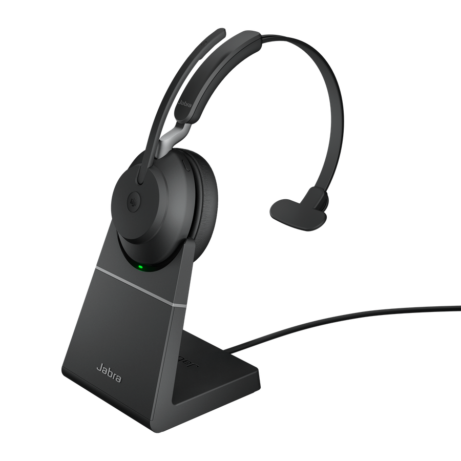 Jabra Evolve 2 65 MS Wireless Bluetooth Mono Headset schwarz m. Ladestation