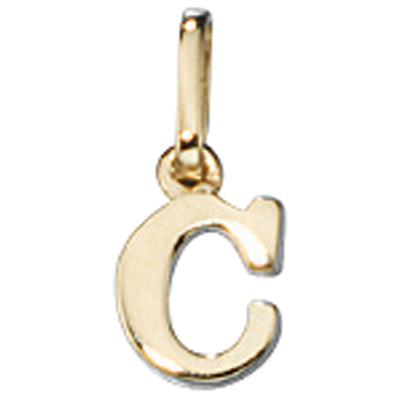 Buchstabenanhänger JOBO "Anhänger Buchstabe", gold (gelbgold 333), Schmuckanhänger, Damen, C, Gelbgold 333, 333 Gold