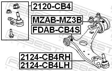 Febest Lenker, Radaufhängung 2124-Cb4rh Vorne Rechts Für Ford Volvo
