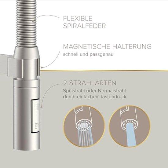 Famanu Küchenarmatur Pendelbrause Edelstahl-Optik