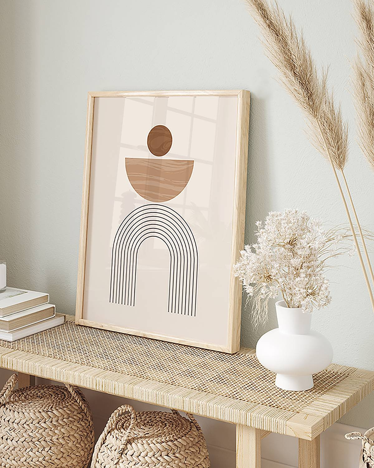 home24 Abstract Shapes in Neutral Wanddecoratie, Meerdere Kleuren, B: 32 cm, H: 42 cm