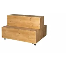 TRADIS Zentrales Floristen-Verkaufsdisplay aus Massivholz mit 2 Ebenen und Rollen