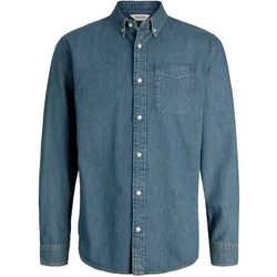 Jack & Jones Herren Freizeit Hemd JJEBROOK JJOXFORD SHIRT AKM 990 Regular Fit - 12290084 Blue Denim_MID BLUE - M