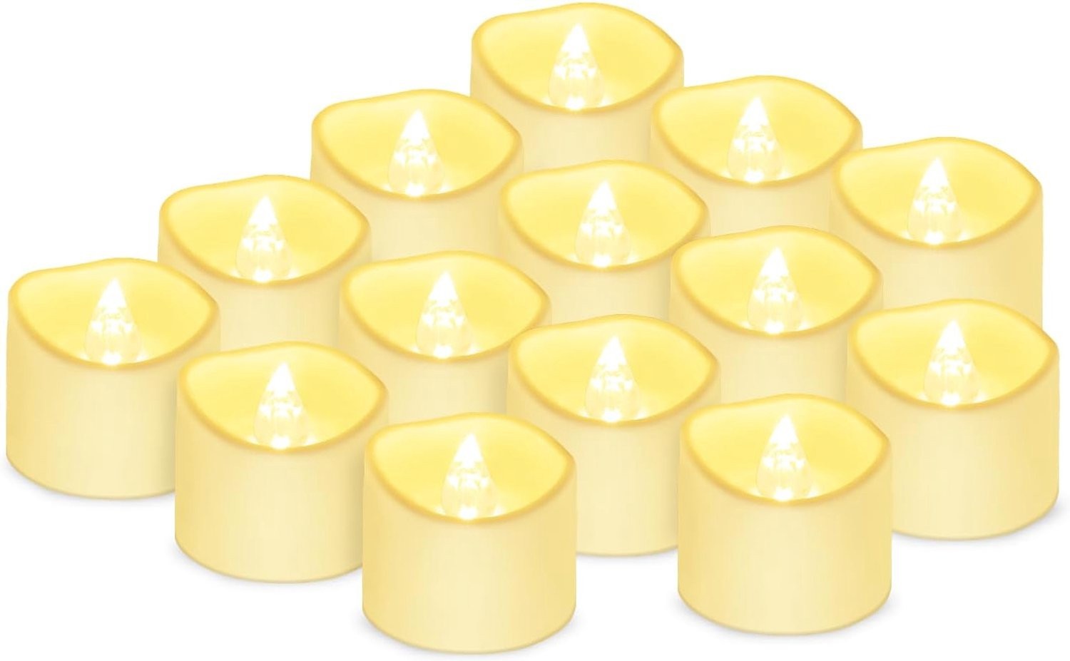 SnelShoppen LED Kaarsen Theelichtjes 14 Stuks Warm Wit met Flickering Effect