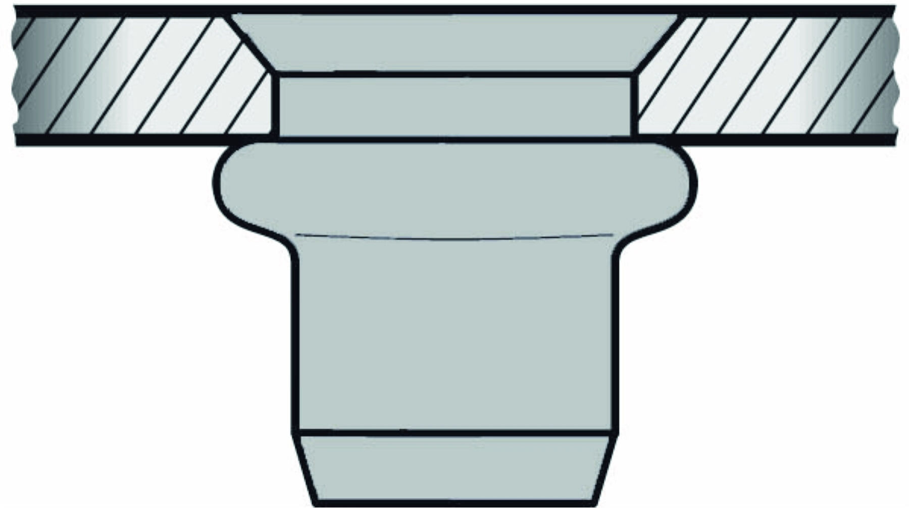 Gesipa Blindnietmuttern Alu Senkkopf, M6 x 9 x 17mm, 1455350)