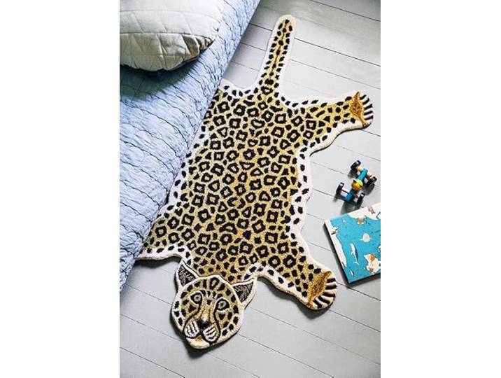 RugVista Leopard Kinderteppich, 100 x 160 cm, Beige Niedriger Stapel, Nur chemische Reinigung, Oeko-Tex 100, Ohne gefährliche Chemikalien, Kinderzimmer