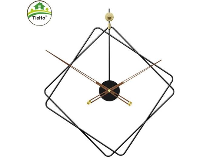 TieHo-Horloge murale simple au design moderne, salon, horloge décorative muette créative de luxe pour la maison, décoration en fer