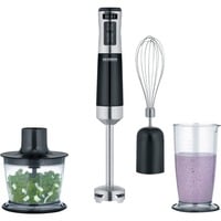 Stabmixer SM 3772 schwarz/edelstahl, 600 Watt, mit Zerkleinerer und Schneebesen