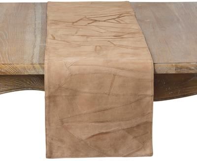 Saro "Suede Patchwork Throw Pillow - Recycled Leather Geometric Accent Pillow for Rustic Home Decor - 13""x72"""