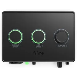 Fifine Ampli1 Sound Card Podcasting Audio Mixer (USB), Audio Interface, Schwarz