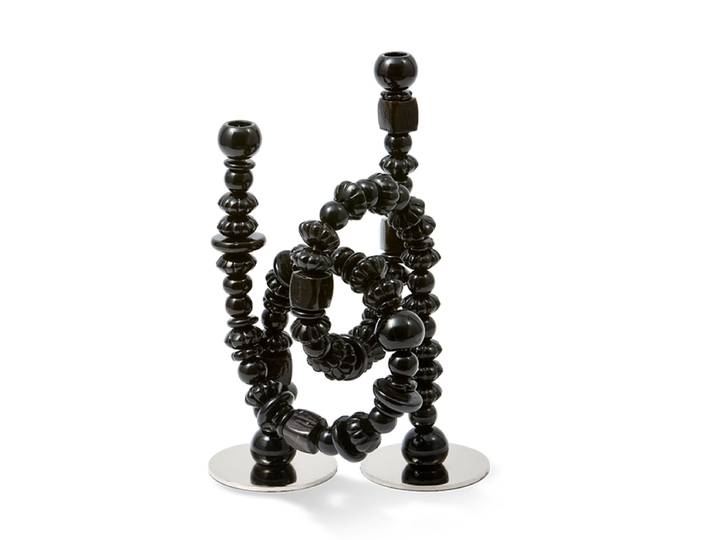 Grosser Design Kerzenständer „Beads“ Schwarz Pols Potten