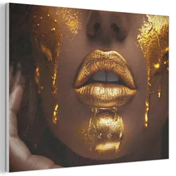AKUSTIKBILD Frau - Gold - Luxus - Porträt Gemälde 80x60 cm