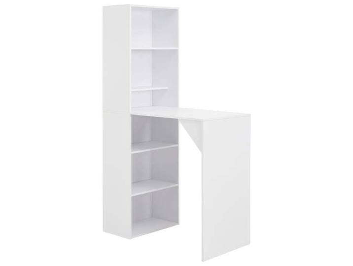 SALE Boutique Table de salon(1 pcs) SOLDES CHIC Blanc Table de bar - Construction Solide - avec armoire Blanc 115x59x200cm _8379416