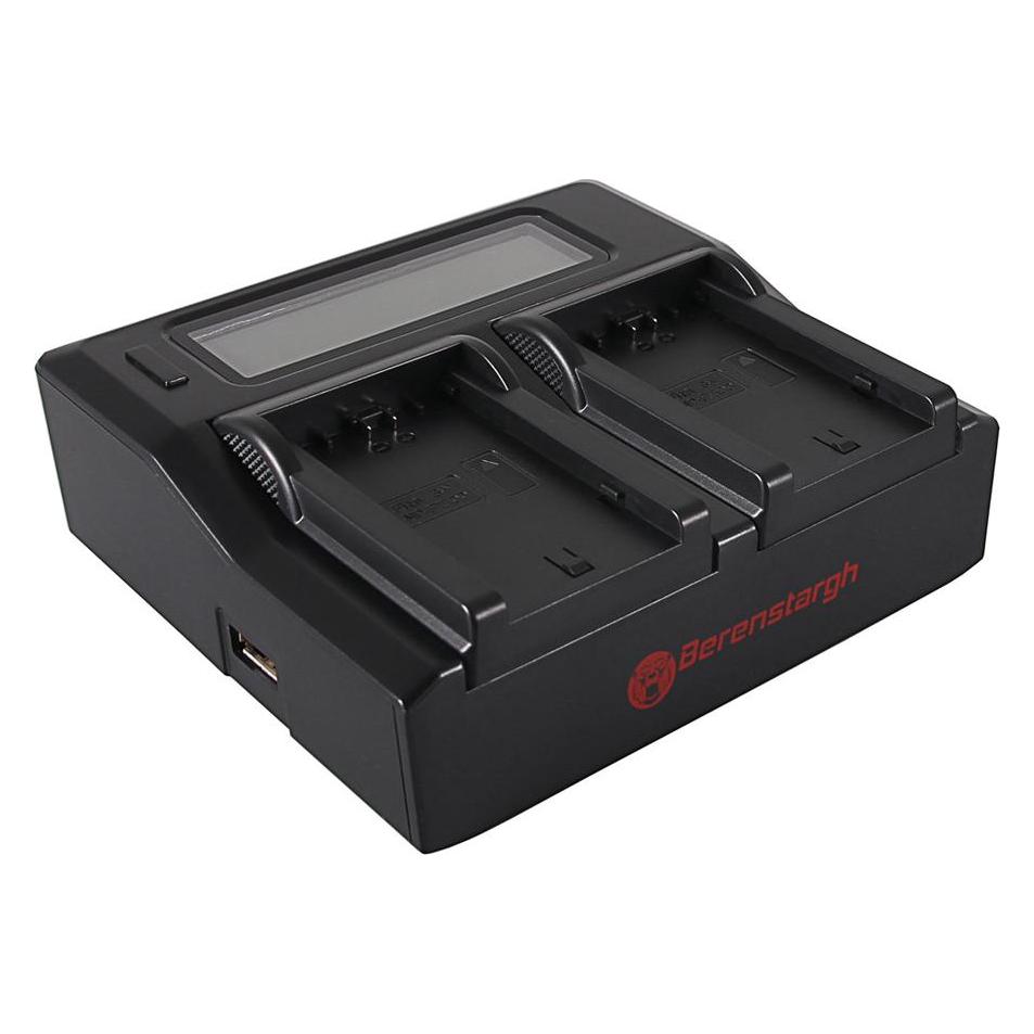 Berenstargh Dual LCD USB Ladegerät f. Sony A7 III A7M3 Alpha 7 III A7 R III A7RM3 Alpha 7 R III A9 A (Kamera Akku Ladegerät) (61064085)