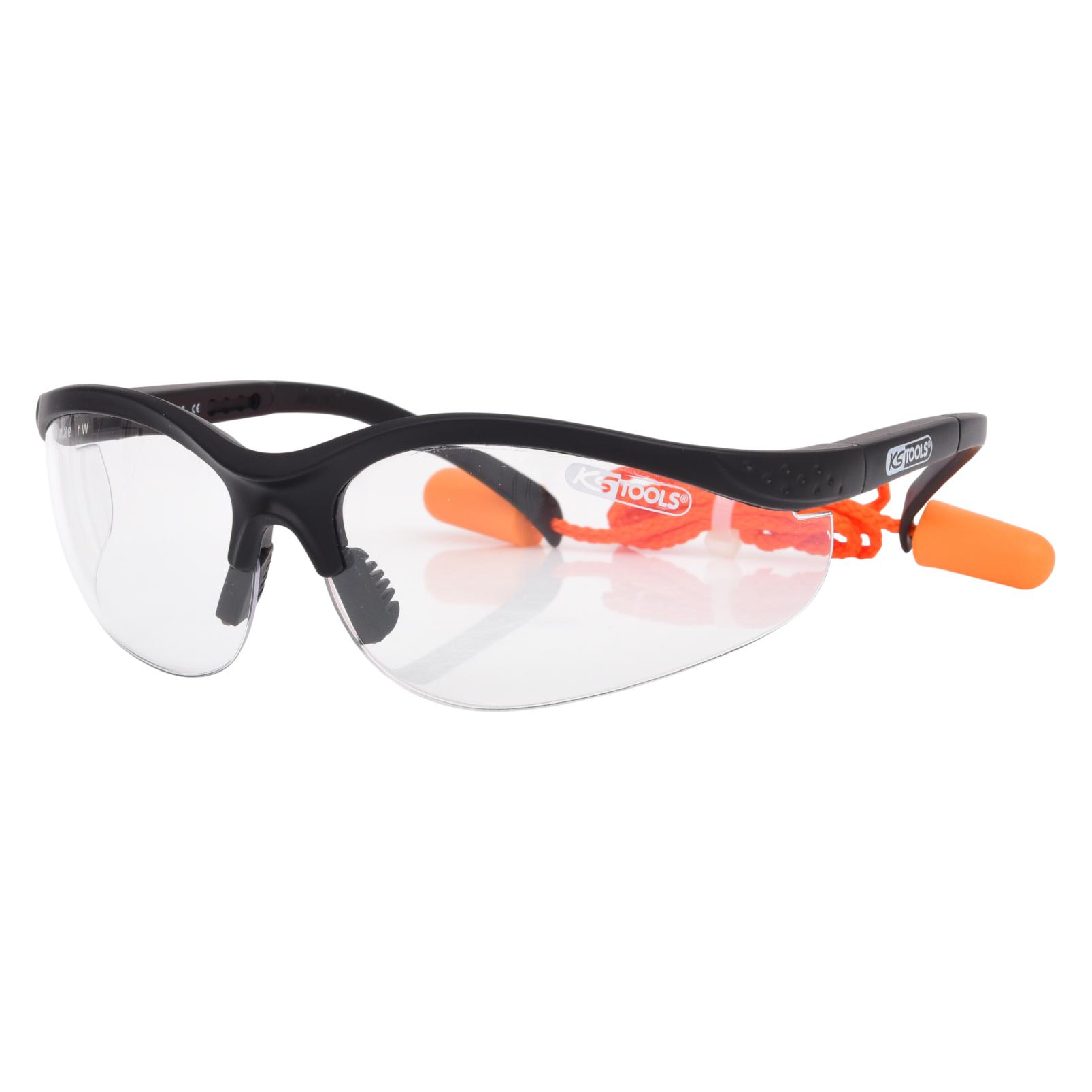 KS Tools Schutzbrille-transparent, mit Ohrstöpsel (310.0176)