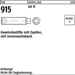 Gewindestift DIN 915 Zapfen/Innen-6kt M16x 50 45 H 50 Stück