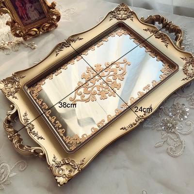 Shop Station Mirror Finish Vanity Organizer Tray For Cosmetics, Jewelry And Bathroom Essentials b