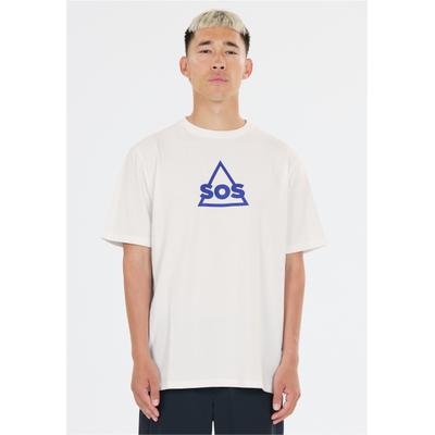 Funktionsshirt SOS "Kvitfjell", Herren, Gr. XL, weiß, 94% Baumwolle, 6% Elasthan, bedruckt, unifarben, normal, Rundhals, Shirts Funktionsshirt, mit biologischer Baumwolle und subtilem SOS-Print