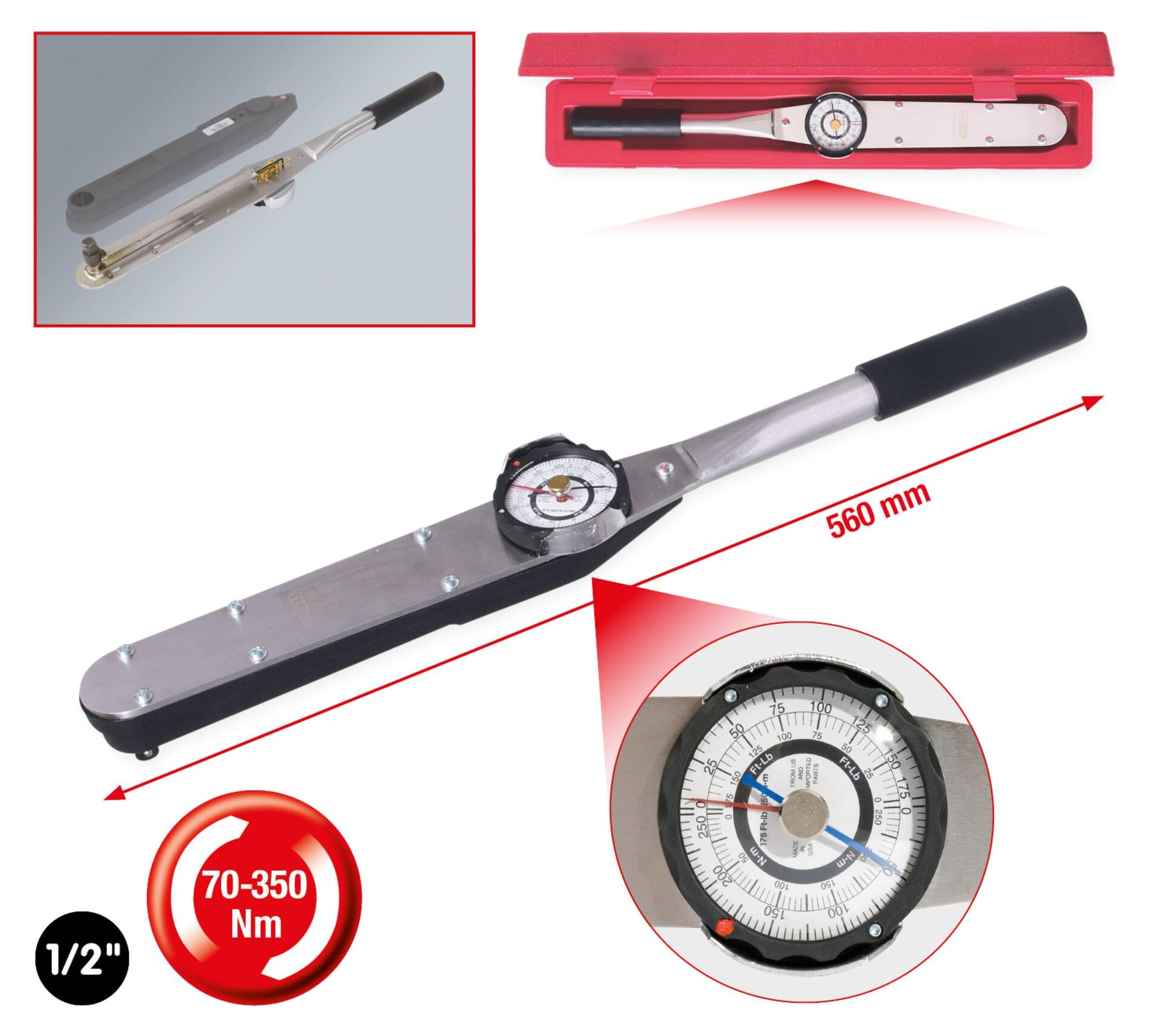 KS Tools 516.3640, Ft-lb, Nm, Mechanisch, 1/2", 70 - 350 Nm, Chrom, Deutschland
