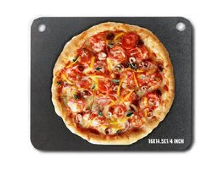 VEVOR Pierre à Pizza 406 x 368 x 6 mm Plaque à Pizza pour Four Pré-assaisonnée en Acier au Carbone Plat à Pizza Croustillante Rectangulaire pour Pizza Fraîche ou Surgelée/Pain/Steak/Légumes Barbecue