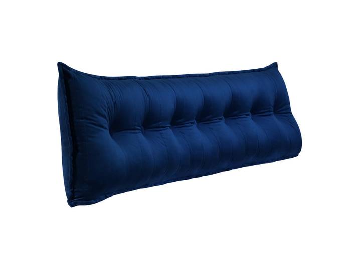 Vercart Rückenkissen Samtlook Dunkelblau 180 cm, Mode, Rechteckig, 45x180 cm, Heimtextilien, Wohntextilien, Kissen, Rückenkissen