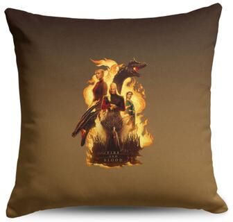 Warner Bros. House of the Dragon Fire and Blood Reigns Throw Pillow 18X18 Inches by THE NORTHWEST GROUP in Brown (Size OS)