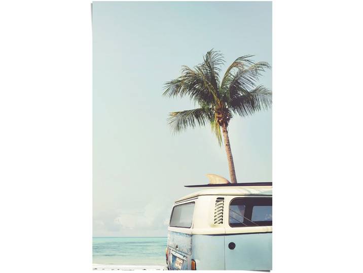 Poster REINDERS Surfer Sommer , blau (farbe bild(er): blau), B:61cm H:91,5cm, Papier, Bilder, Poster