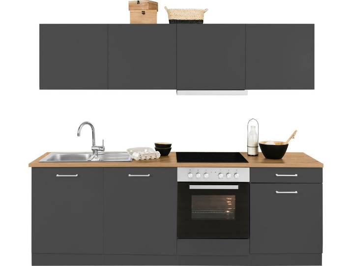 KOCHSTATION Küchenzeile KS-Kehl, mit E-Geräten, Breite 240 cm