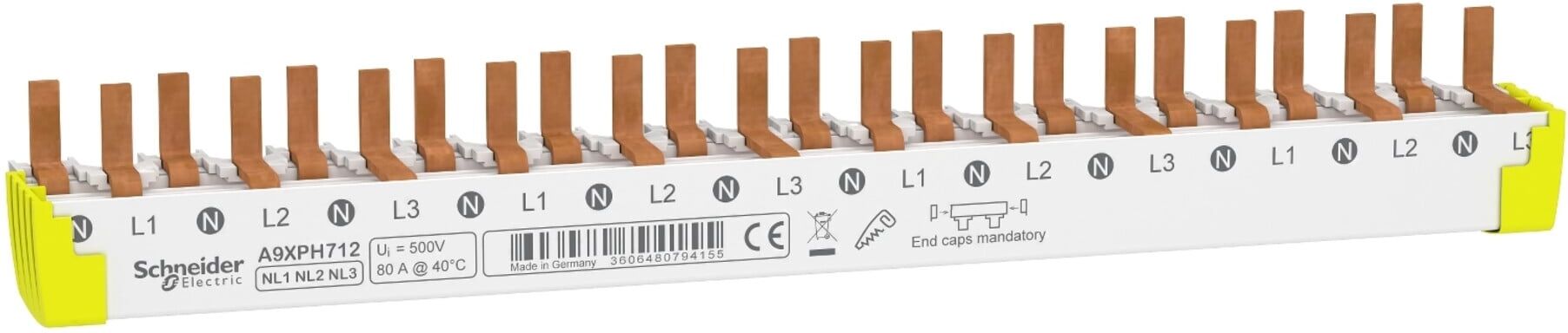 Schneider Electric Phasenschiene 3P+N 12TE A9XPH712)