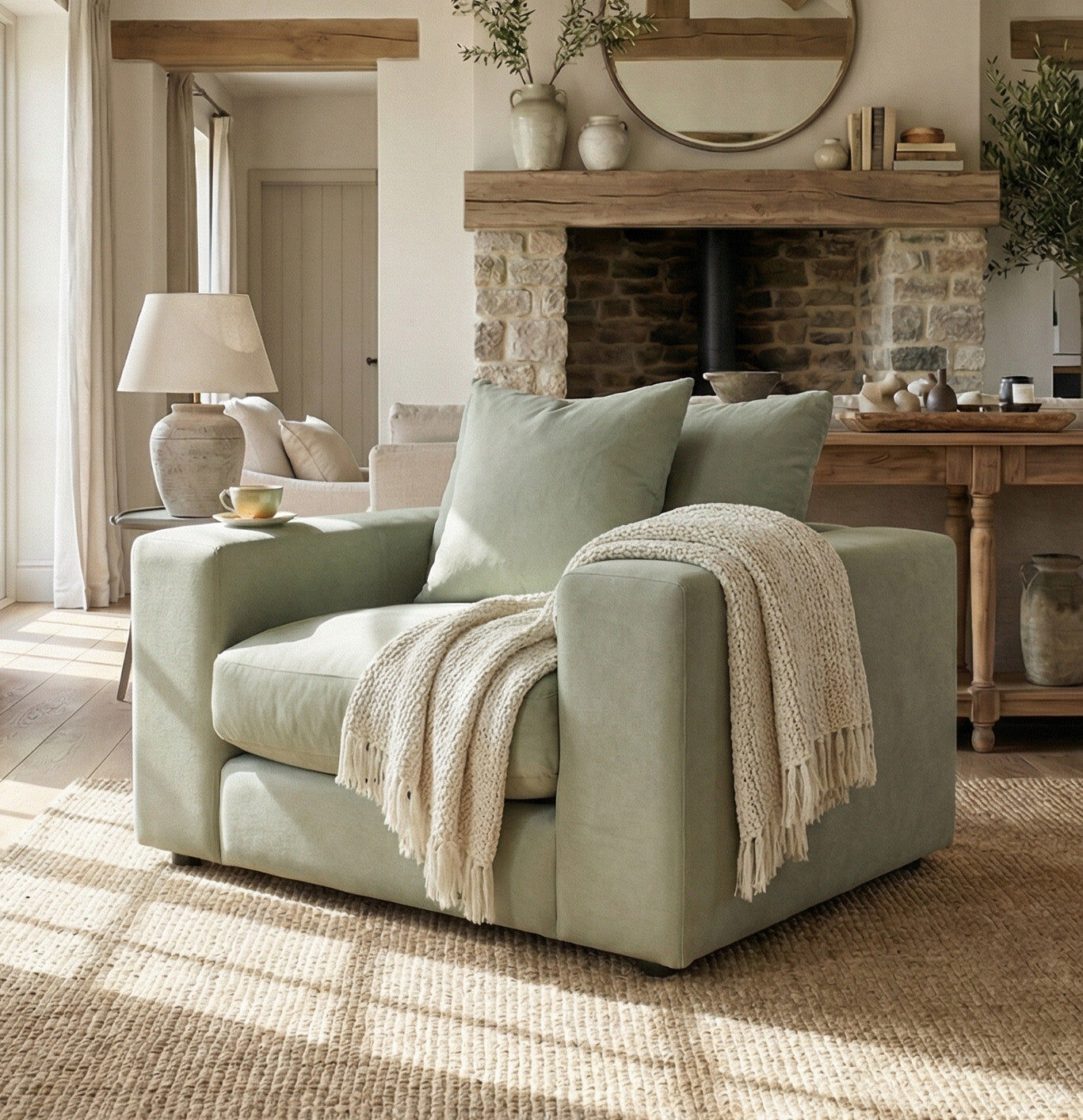 Sofa Style Hampshire Modular Armchair in Moss Green