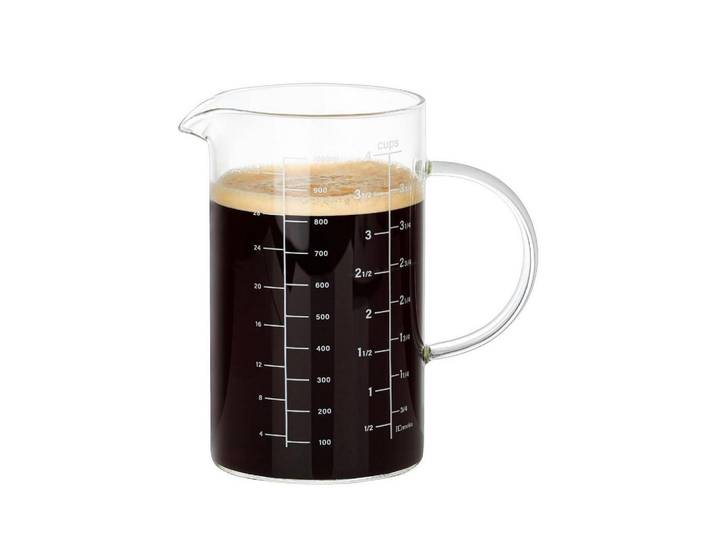 Messbecher Glas 1000ml mit Ausguss und Skala, Transparent, Backen & Backzubehör, Messbecher