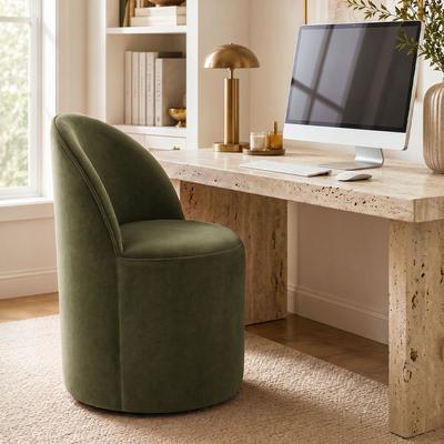 Housely Upholstered Velvet Office Chair with Wheels