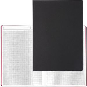 Geiger Notizbuch Tablet-Book, Karton Softcover, schwarz / rot, 48 Blatt / 96 Seiten, 90 g/m², kariert, A4