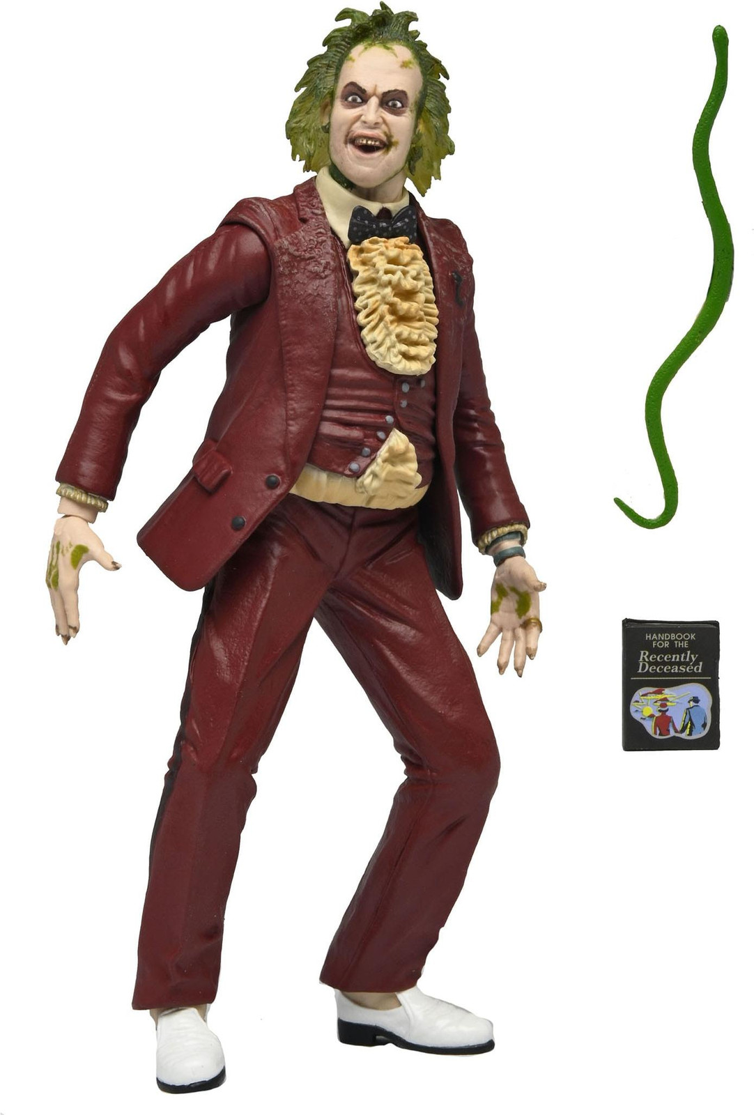 NECA Beetlejuice Actiefiguur met rode smoking en accessoires, 18 cm